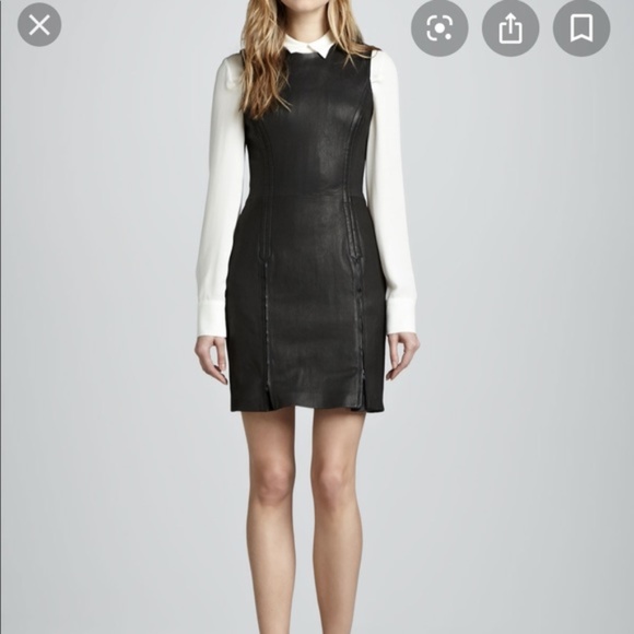 THEORY BURGUNDY LAMB LEATHER FRAYLAN DRESS ZIPPERS EUC - Picture 5 of 14